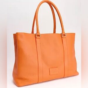 Terrida The Colorful Orange Leather Tote Bag Italy Double Handles Travel Purse